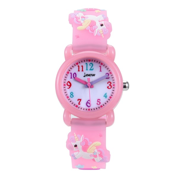 Unicorn Kids Watch (Rosa), watch Vattentät 3D Söt tecknad leksak Analog Silikonarmband Watch Watch Present för 3-11 år Flickor