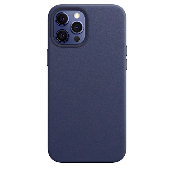 Svart Apple-läderfodral med (för iPhone 12 Pro Max)