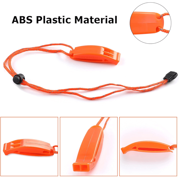 6 st säkerhetsräddningsvisselpipa med justerbar reflexsnodd nödplastvisselpipa oceanvisselpipa