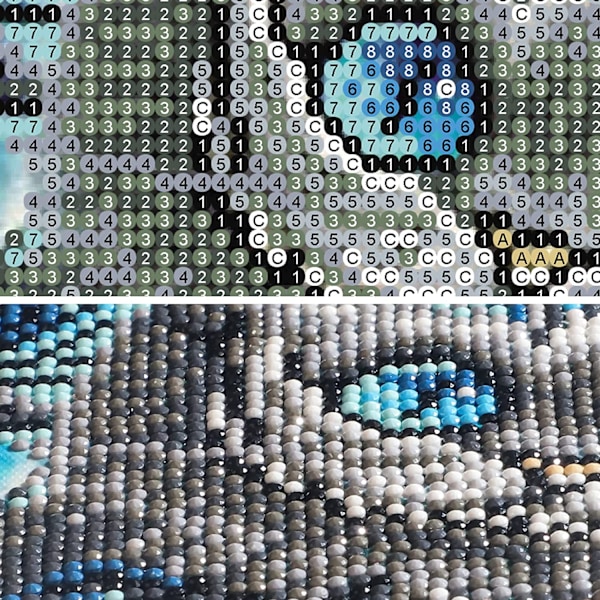 DIY 5d Diamantmålning efter nummer-kit, Diamantmålning, Diamantbroderi Katt, Kattklocka Strassbroderi Korsstygnskonst på dukvägg