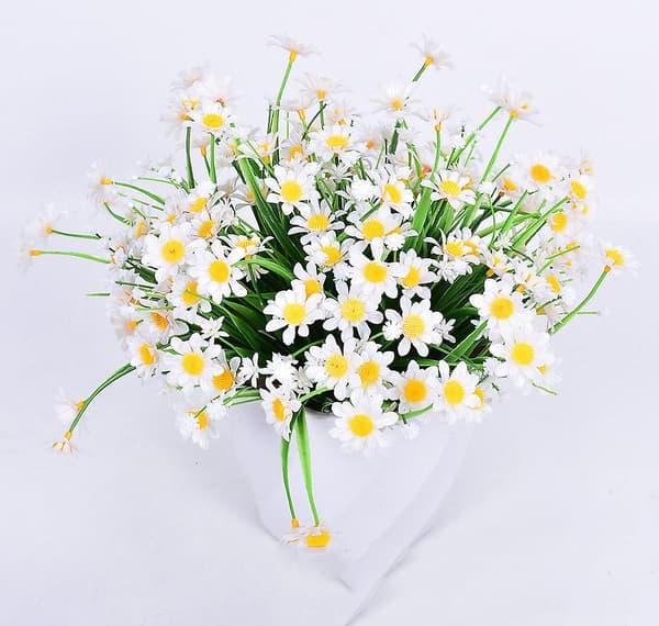 Simuleringsblomst Tusindfryd Buket Ono Chrysanthemum Hjemmehave Bryllupsfest White