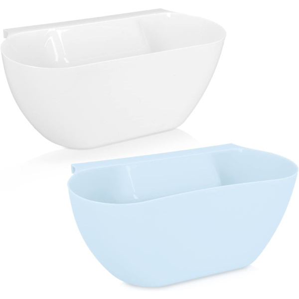 2X Avfallssamlingskopp för kök - 3,8L Samlingsbehållare för bänkskiva - Hängande behållare 28 x 13,5 x 11 cm