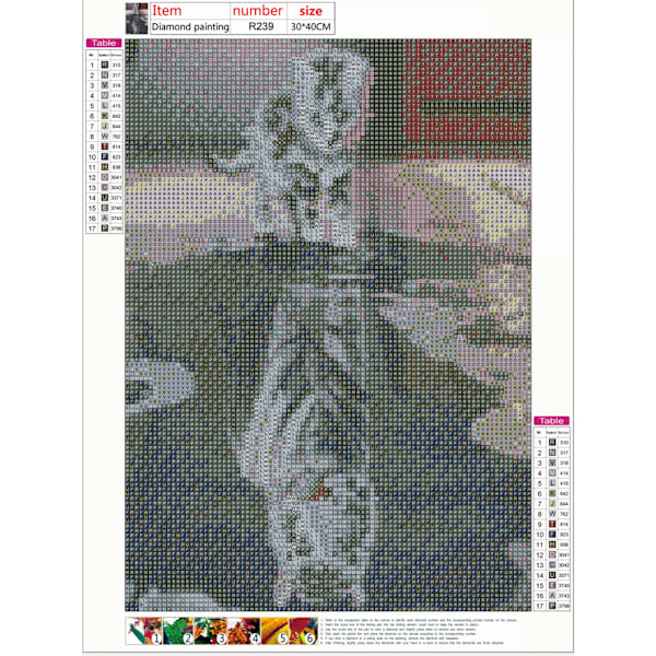 Diamantmålning efter nummer-kit - Katt - Väggdekoration - 30X30cm