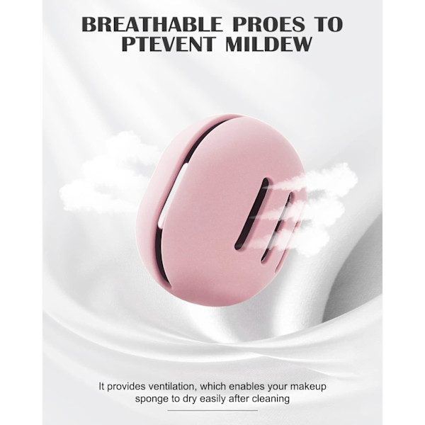 Vaaleanpunainen meikkisienen pidike, sileä ja silkkimäinen silikoninen meikkipussi, kauneussienen kotelo, tyylikäs matkakotelo - Beauty Blender -pidike