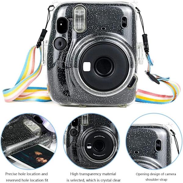 Mini 11 PVC Hard Case Cover for instax mini11 Kamera Reiseveske Cover med Avtakbar Stropp | Transparent Skimmer