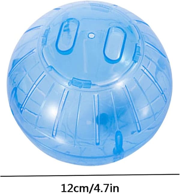 Hamsterløpeball, leker for gnagere, tilbehør, bedre lufttilførsel, plast, 12 cm, transparent blå