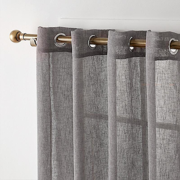 Imitert Hamp Gjennomsiktige Ensfargede Gardiner For Soverom Balkong Dekor Stue Grey 140*160cm