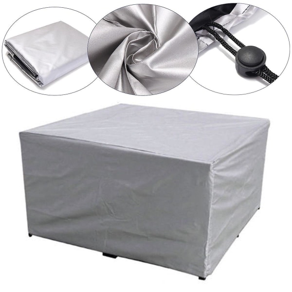 Silver rektangulärt/kvadratiskt utebordsskydd Vattentätt Anti-uv 280*280*80cm