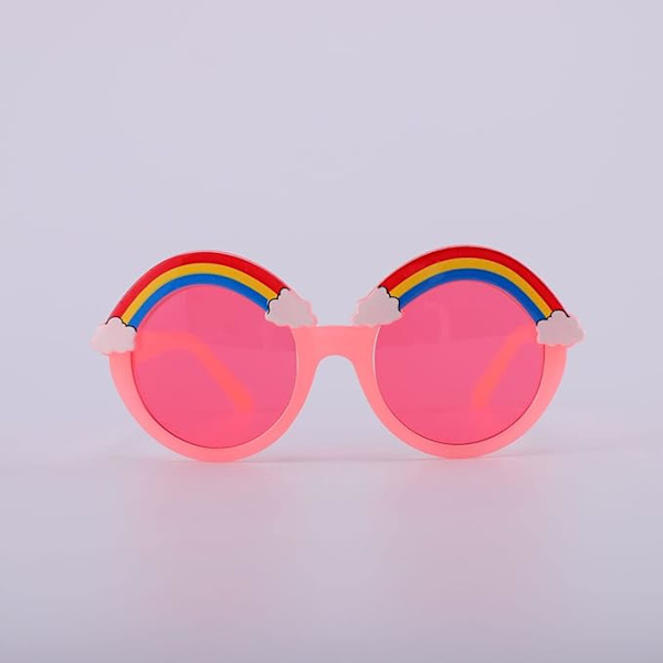 Børnesolbriller (pink og blåt sæt med to dele) Sommer pink regnbue børnesolbriller Drenge og piger UV-resistente solbriller