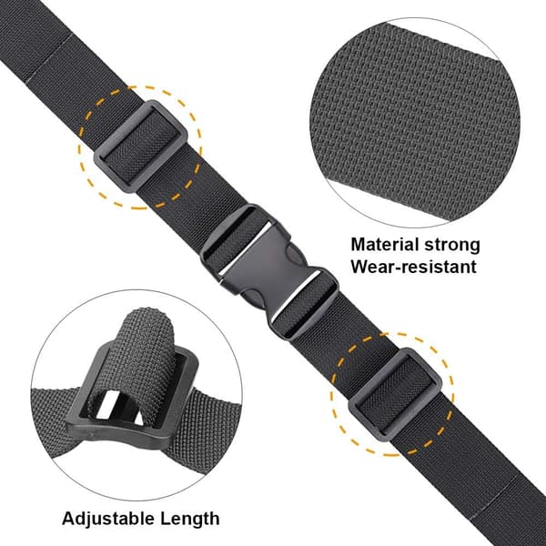 188cm*2,5cm Utility Stropper med Spænde Justerbar, 4-pak (Sort (4-stk))