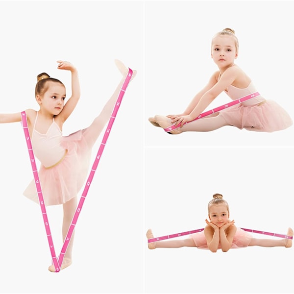 8 loopar av rosa latexmotståndsband, lämplig för 120 cm för dansare att använda barnens pilates Yoga Fitness Training Digital Stretching Band Elastic