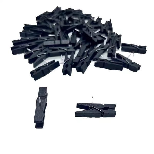 CRAFTS Små Træ-tøjklemmer 3,5 cm 50 Stykker Pr. Pakke Sort