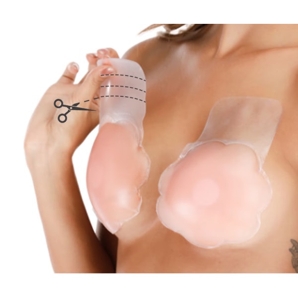 Blomformad silikonkrämbröstlyft med en diameter på 10 cm - osynlig bh-flik, cover, återanvändbar bröstlyft-bh-kupa, bröstkudde