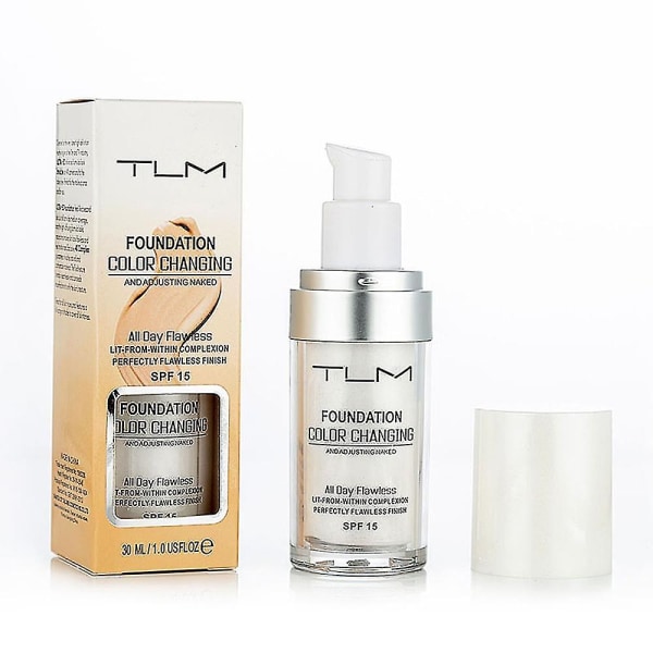 Tlm 30ml Color Changing Foundation Makeup Base Liquid Cover Concealer Longlasting Makeup Skin Care Foundation 2PCS