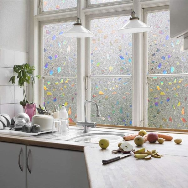 3D Ikkunakalvo Väriefekti Pimennys Ikkunakalvo Staattinen Tarttuva Ikkunakalvo Itseliimautuva Ikkunakalvo Koristeellinen Ovi Koti Toimisto Makuuhuone 44,5 x 200 c