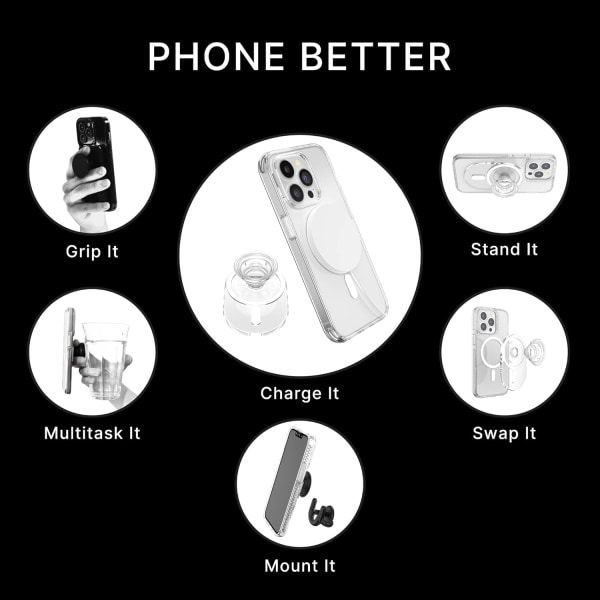 Telefongrepp för MagSafe, telefonhållare, kompatibel med trådlös laddning - klar