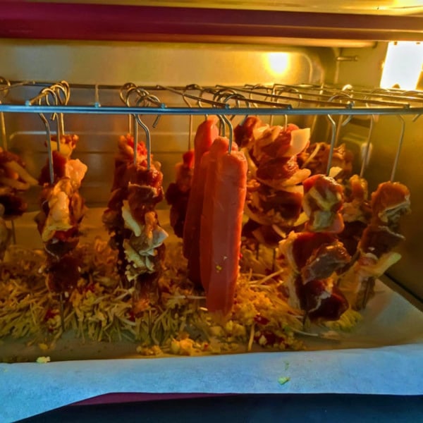 Gåsehale-pinne i rustfritt stål 20 cm 20 stk. Tykk stek and-pinne med krok Grilltilbehør Grillpinner Kort hengende stekepanne Liten jern varm