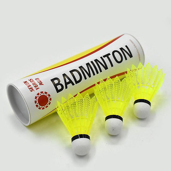 6 st plastfjäderbollar för badminton yellow