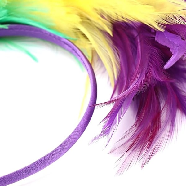 2 stk. Gul/Grønn/Lilla Fascinator Hatt Fjær Bryllup Damer Dag Hodebånd og Klype Cocktail Teselskap Hatt for Jente og Kvinner