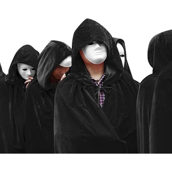 Halloween Unisex Hupullinen Viitta Kuollut Vampyyriviitta Paholaispuku Taikuri Pitkä Sametti Huppu Cosplay Puku Prinssi Prinsessa Juhlat Hieno Puku Goottilainen Med