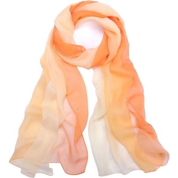 Myk Gradient Farge Dame Skjerf 175 * 75cm | (Oransje) - Dame Skjerf Lett, Skjerf Myk Lett Sjal Mote Elegant Dame Skjerf Gave