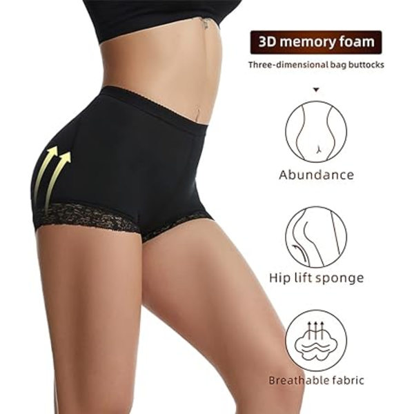 Dam Trosor med Falska Skinkor Butt Lifter Vadderade Kontrolltrosor Höftförstärkare Underkläder Shapewear Boyshort