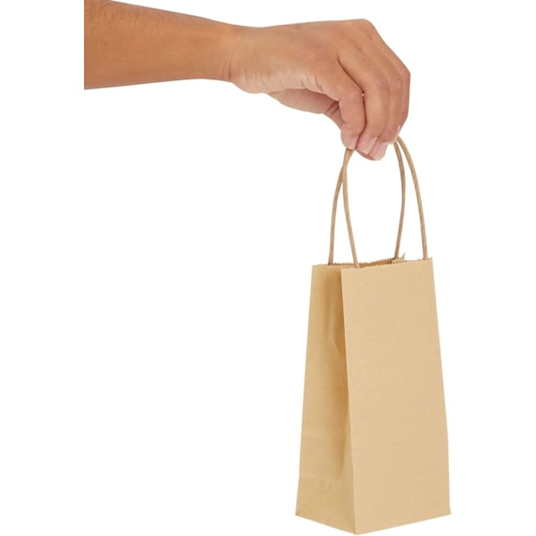 50 stk. Kraftpapir Gaveposer med Håndtak, 15*21*8