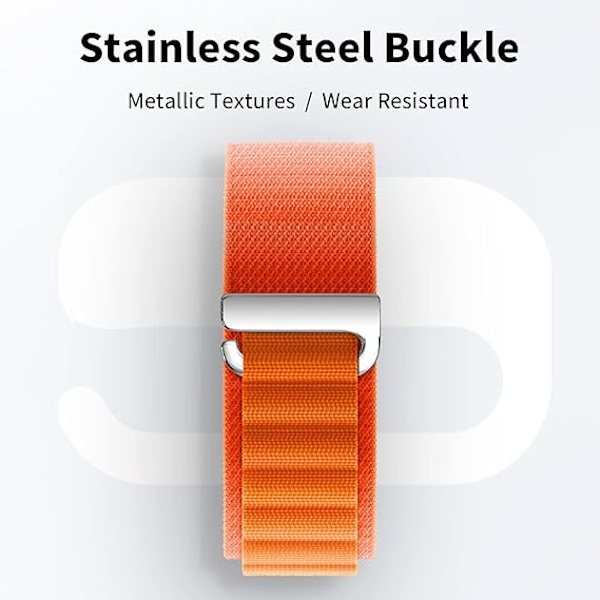 Loop back nylonrem (orange, grøn, sort, eksklusive ure), kompatibel med Apple Watch rem 42/44/45/49mm, Apple Watch 12345678/SE/ultra rem,
