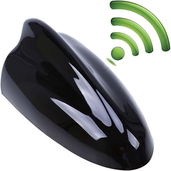 Universal bilhai-finneantenne AM/FM radiosignal takantenne for bil SUV lastebil offroad med selvklebende base svart