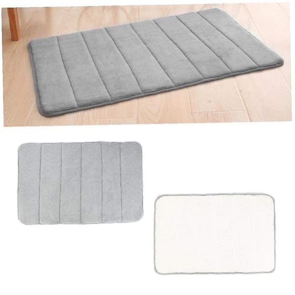 Dørmatte Husholdning Korallfleece Badematte Teppe Memory Foam Baderomsmatte beige 40*120CM