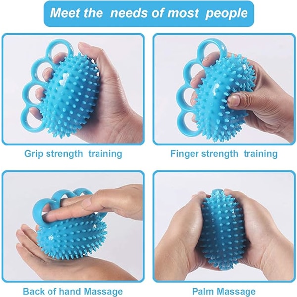 Finger massage konveks punkt gribebold, fingerøvelse, styrketræningsenhed, ældre, voksne og børns håndtryksreducerende bold