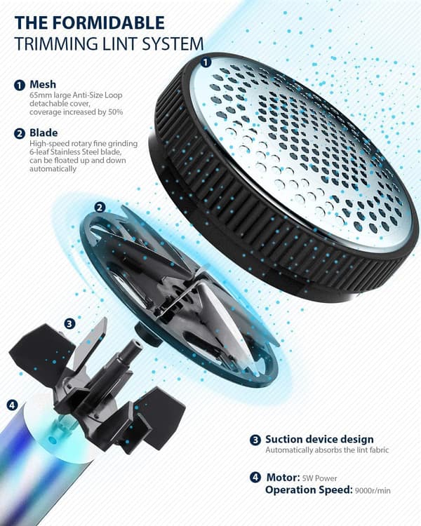 Sort Stofshaver, Fnullerfjerner til Tøj Møbelshaver, Sweater Defuzzer Pillefjerner Shaver, Fnullerfjerner til Tøj