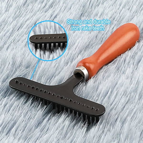 Teppehrake, Teppepleierrake, Gjenopprett Fluffighet og Mykhet til Teppet/gulvteppet, Hårfjerner Egnet for Teppe og Gulvteppe 1PCS