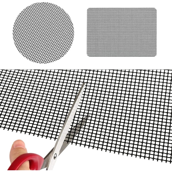 Grillnet, Grillnet, Genanvendelig og Klippelig Grillmåtte, Non-Stick Glasfiber Grillnet Grillmåtte til Udendørs Brug - 40x33cm