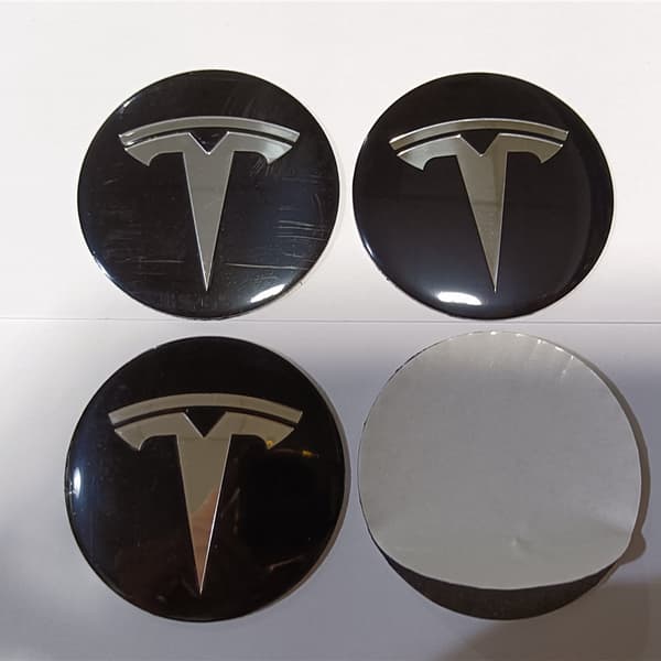 Hopeanväriset pyörän navan keskiötarra-setit Teslan Model 3, Model X ja Model S -malleihin, 4 kpl
