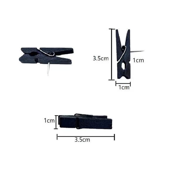 CRAFTS Små Træ-tøjklemmer 3,5 cm 50 Stykker Pr. Pakke Sort