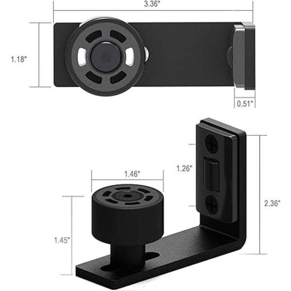 2-pack Skjutdörrsgolvguide Justerbar Rullguide Väggmonterad