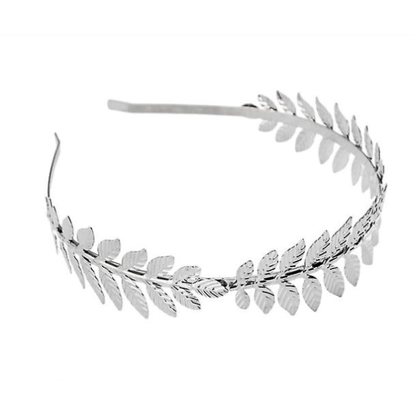 Lehtipanta, Muodikas Kultainen Lehtipanta Kreikkalainen Panta Tiara Vintage Roomalainen Jumalatar Lehti Morsiamen Hiuskruunu Oksa Silver