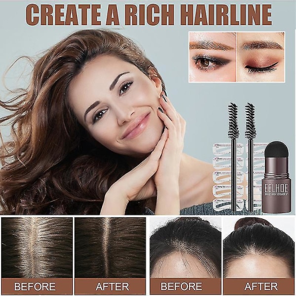 Ögonbryn Stämpel Shaping Kit Återanvändbar makeup Brow Powder Stencil Bärbar vattentät kosmetisk set Medium Brown