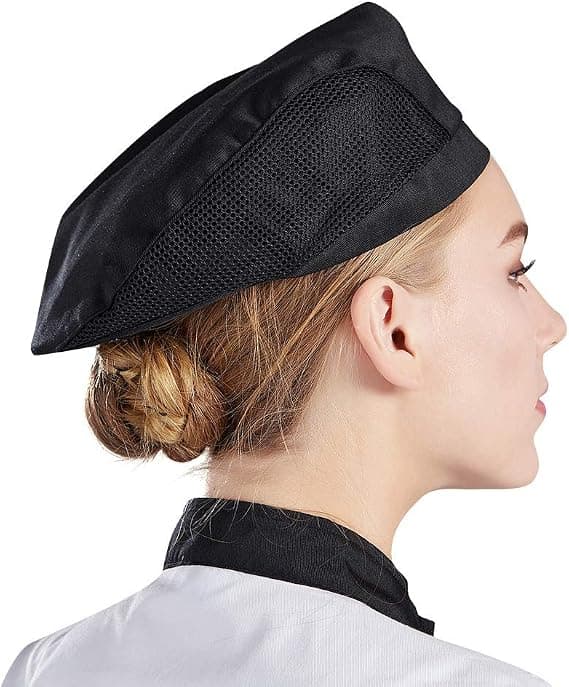 3-delt hat med unisex net til madlavning, catering og bageri