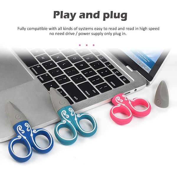 32 GB USB-minne, 3-pack, söt saxformad USB-minnespinne, present till studenter och barn