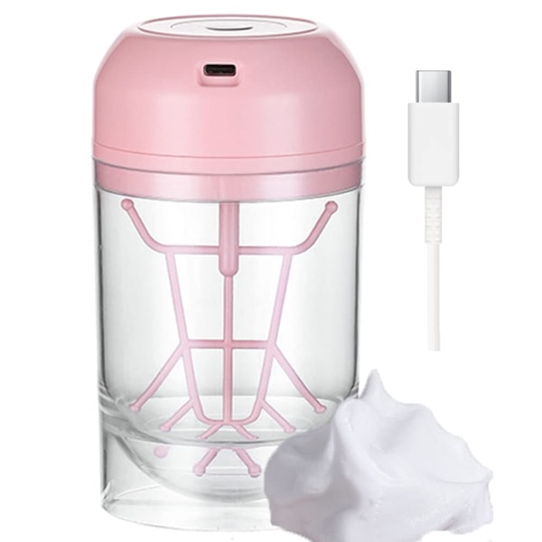 (rosa)Electric Cleanser Foam Maker For Face Wash, Bubble Skin Care, Face Foam Maker, Hudvårdsverktyg för ansikte, Bubble Former Skin Care, Preppy-produkter,