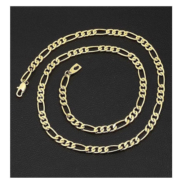 Halsband för män Mode Män Kedja Halsband Herr Kedjor 18k Guld Smycken 55cm