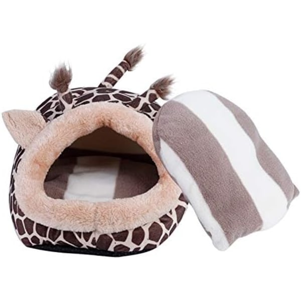 Nydelig Giraffformet Hamster Seng Matte Kjæledyr Vinter Varm Kennel Rede Bur Sovende Paviljong for Marsvin Ilder Rotte Gerbil og Andre Små Dyr