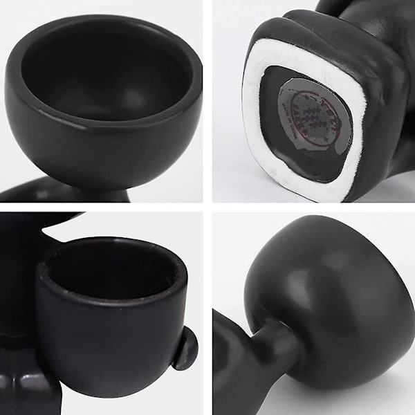 Humanoid Keramisk Blomkruka Växt Suckulenta Blomkrukor Kreativ Blomkruka Black side