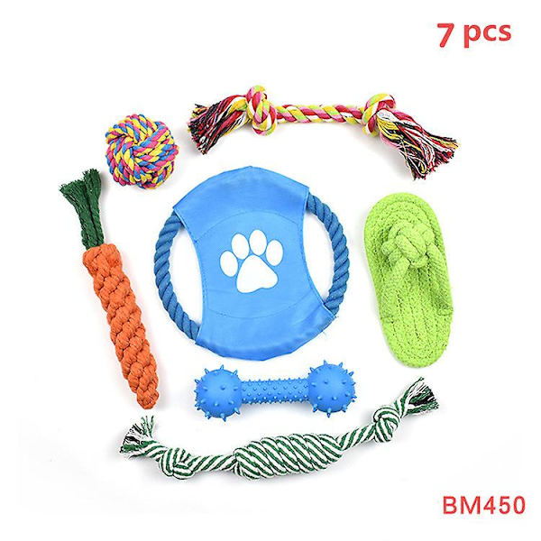 Hundrep leksaker för aggressiva tuggare 4-pack hundtuggleksaker set bomullsrep för hundar tandsprickning tuggning lek 7pcs BM450