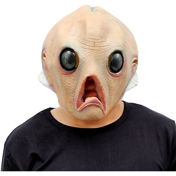 Halloween Kostumefest Alien Alien Latex Menneskehoved Maske