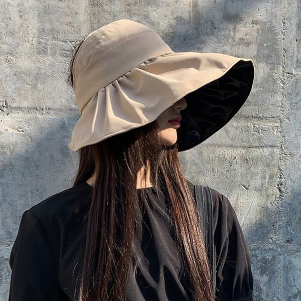 Anti-UV Solhat til Kvinder og Mænd, Bred Skygge, Strandhat, Solbeskyttelse, Foldbar, Bærbar