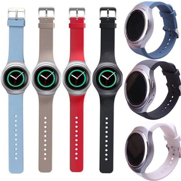 Hvid Fantek rem til Samsung Gear S2 - Blød silikone sportsstil udskiftningsarmbånd der passer til Samsung Gear S2 Smart Watch Sm-R720 Sm-R730 version