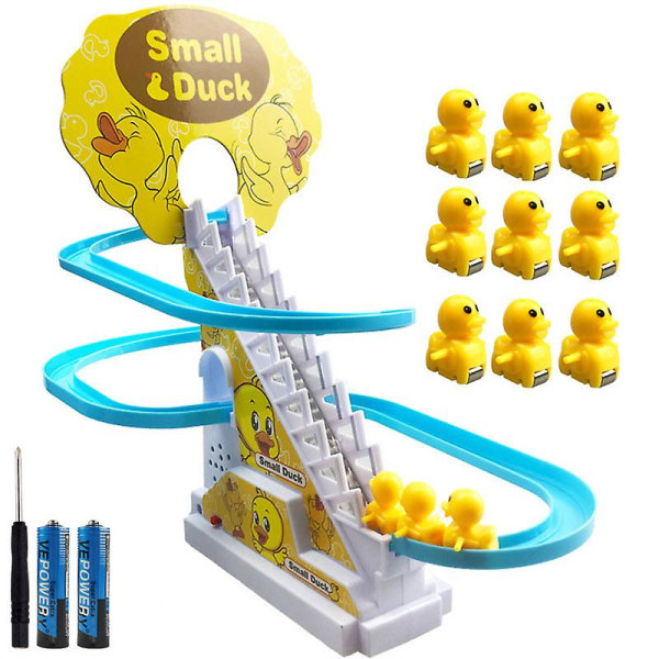 Elektrisk anka klättrar trappor leksak liten anka jagar lekset anka race track set 9 Ducks Battery